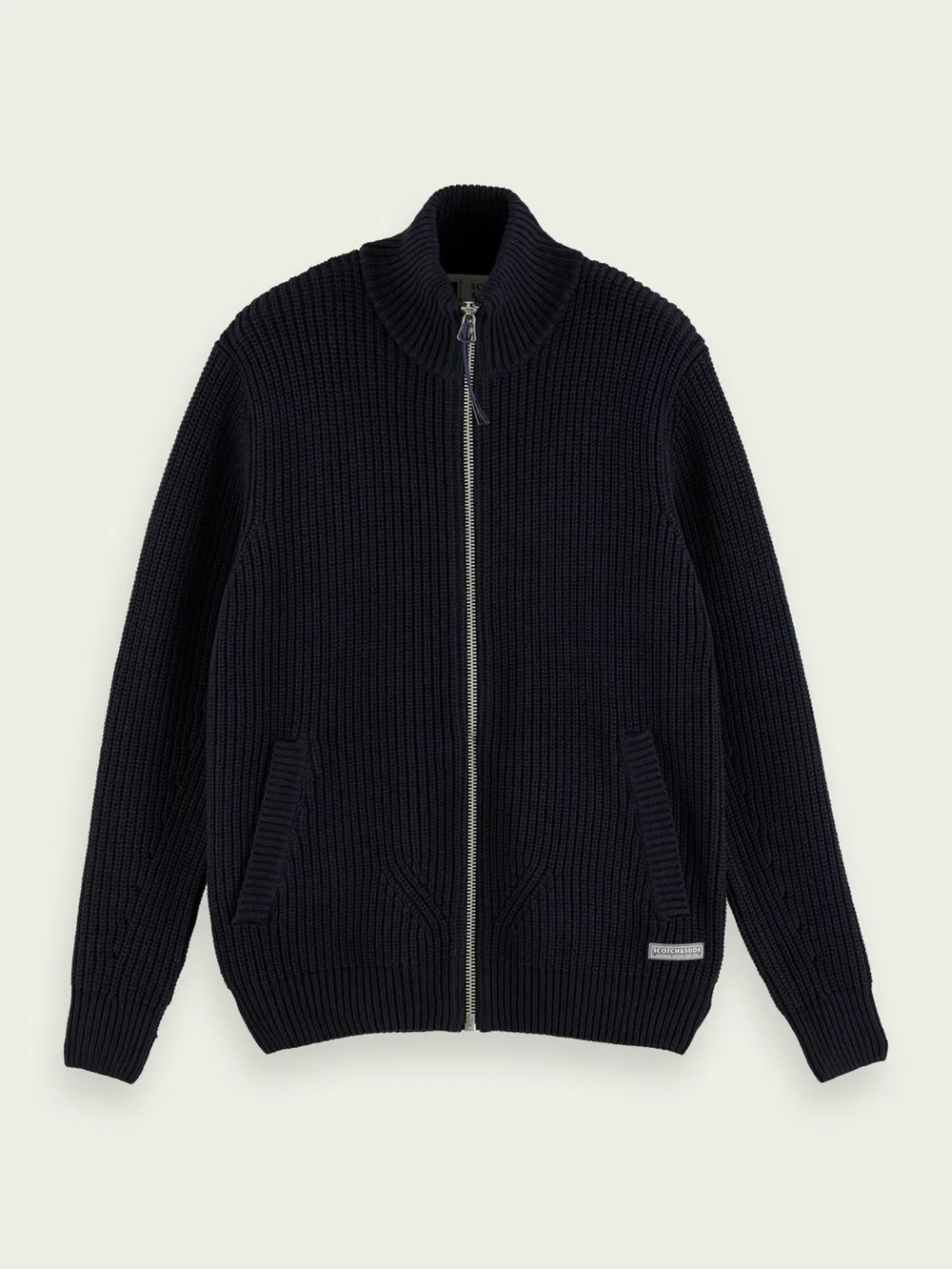 Scotch & Soda Heavy Rib Knit Zip-Up Cardigan